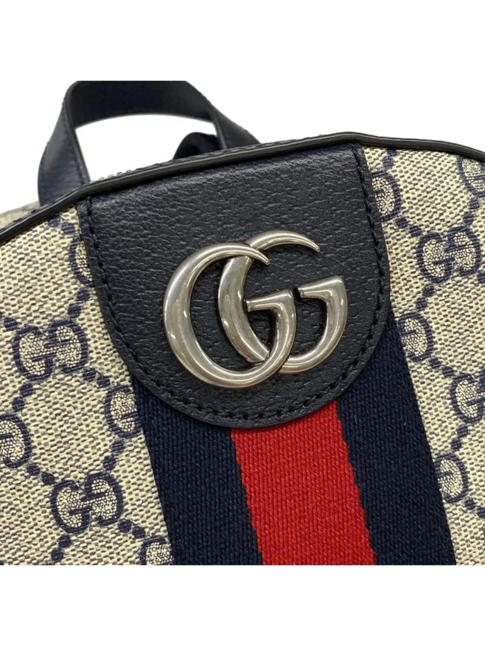 Gucci Backpack Ophidia Ivory Navy Red Leather